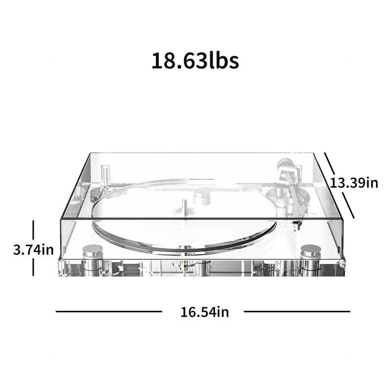🎵 Transparent Acrylic Hi‑Fi Bluetooth Turntable