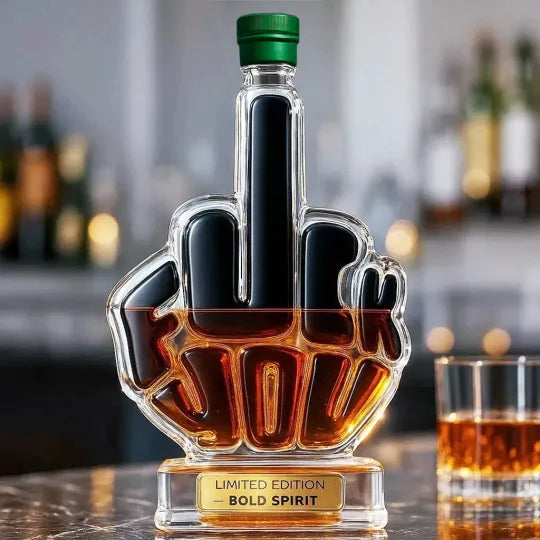 Funny Middle Finger Bar Decor – Novelty Glass Piece 🎁😆