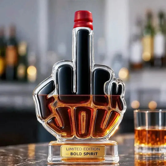Funny Middle Finger Bar Decor – Novelty Glass Piece 🎁😆