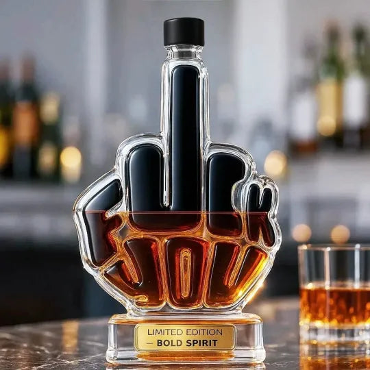 Funny Middle Finger Bar Decor – Novelty Glass Piece 🎁😆