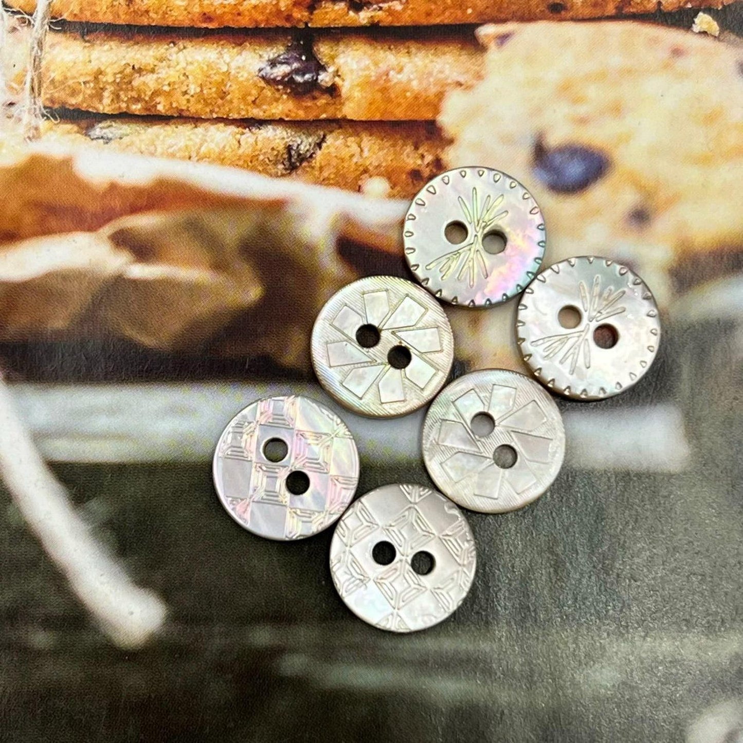 Beautiful Iridescent Shell Button, 2-eye Buttons for Shirts, Blouse, Tops, Skirts, Dress, Cuffs, Crafts Garments Sewing Accessories