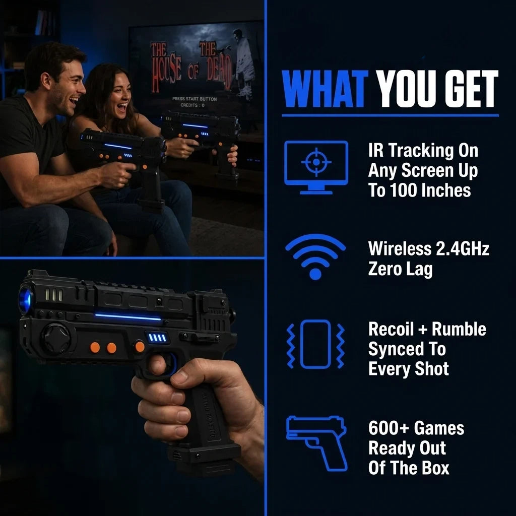 🎯 Wireless Arcade Light Gun – Bring the Arcade Experience Home