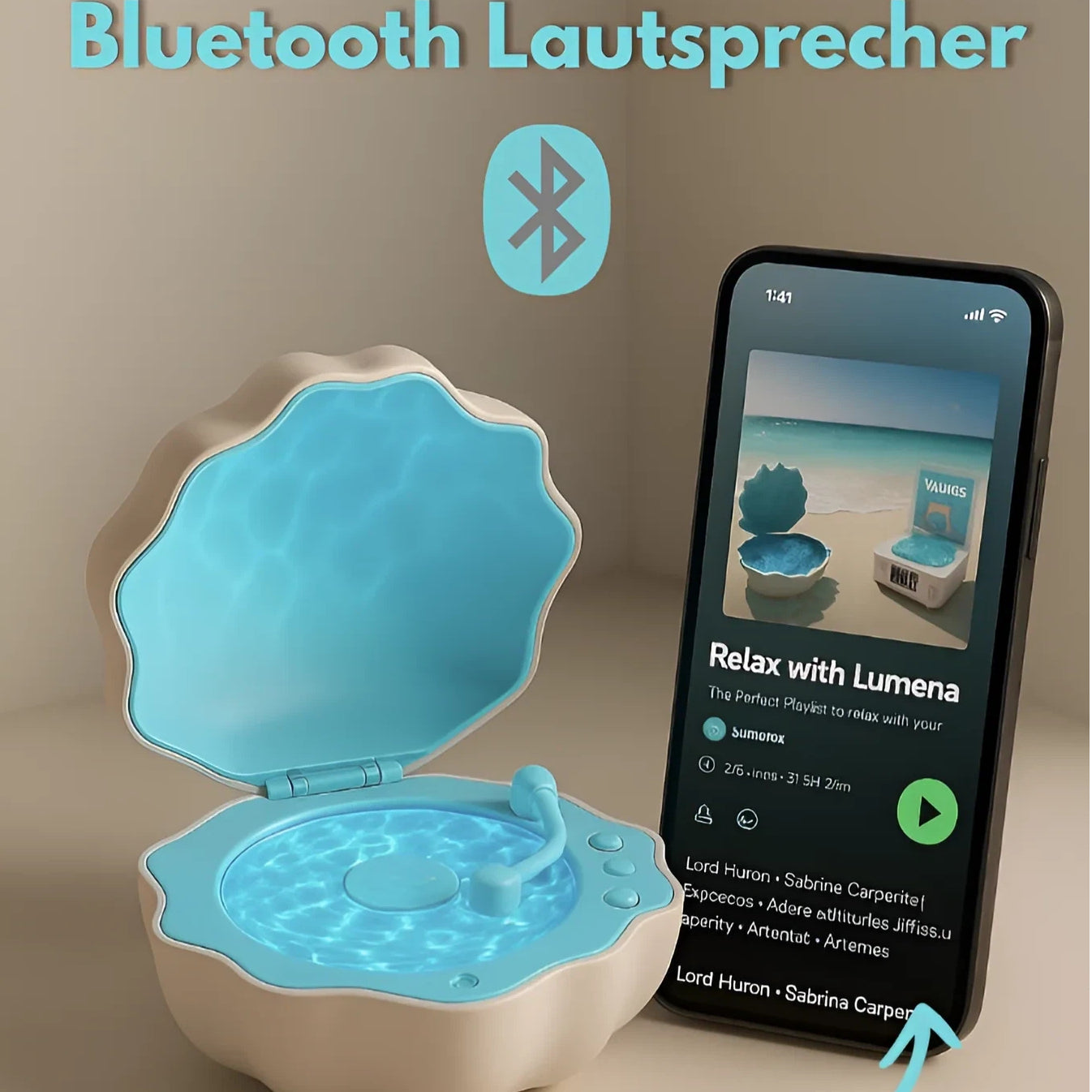 🌊 Ocean Wave Projection Lamp Bluetooth Speaker